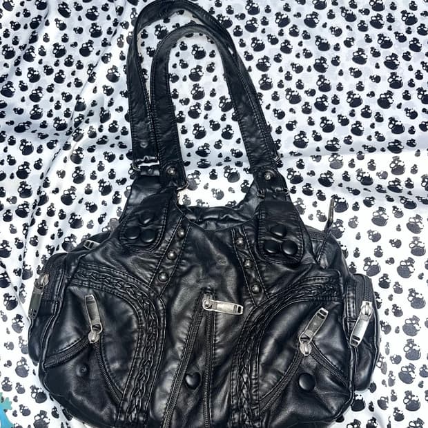 빈티지 펑크 레더 숄더백