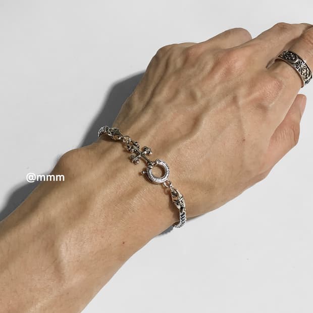 (Unisex) 크로스링 버클 체인팔찌