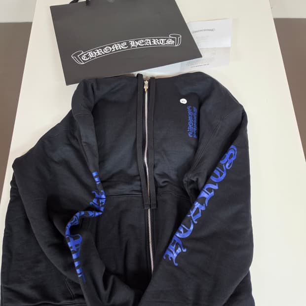 새상품 크롬하츠 버티컬로고 블루 XL 