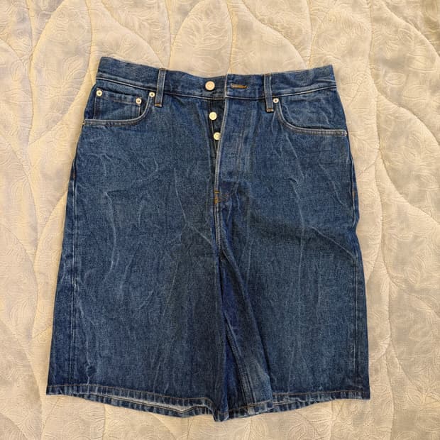 DRIES VAN NOTEN Blue Faded Denim Shorts