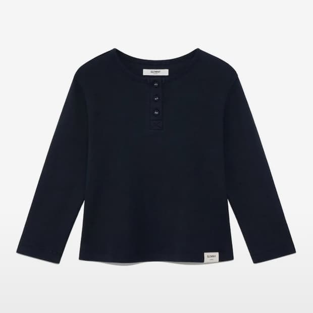 3/4 BUTTON FLY TEE NAVY