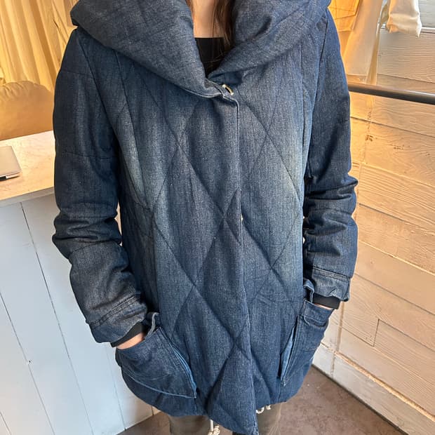 Avirex type blue 데님퀼팅자켓