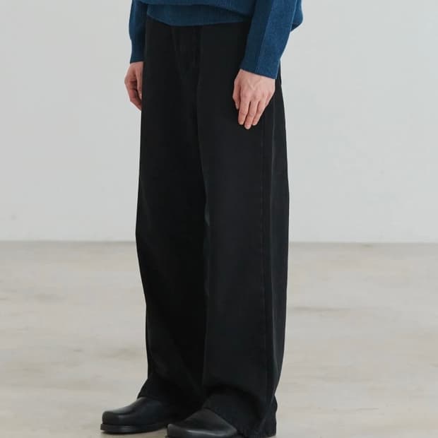 르아르 에브리데이 와이드 데님 팬츠 [블랙] 