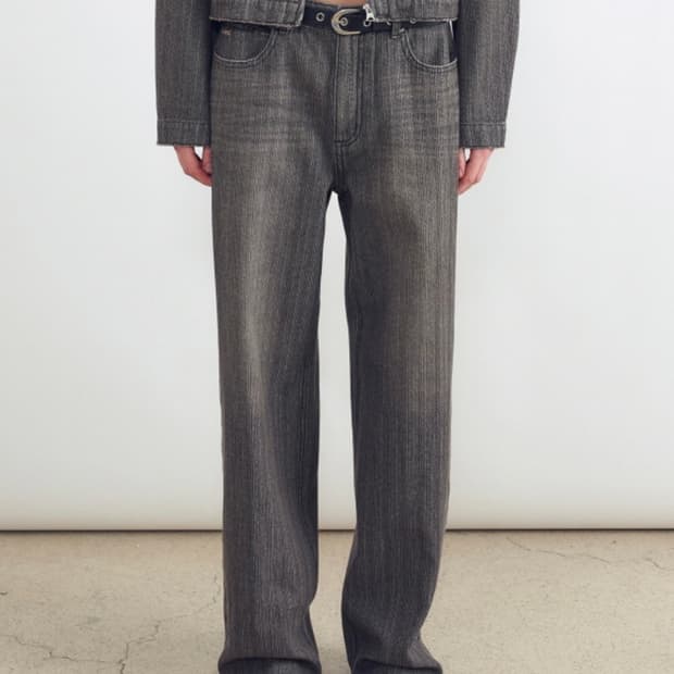 인사일런스 서페이스 슬럽 스트레이트 데님 팬츠 BROWN 브라운