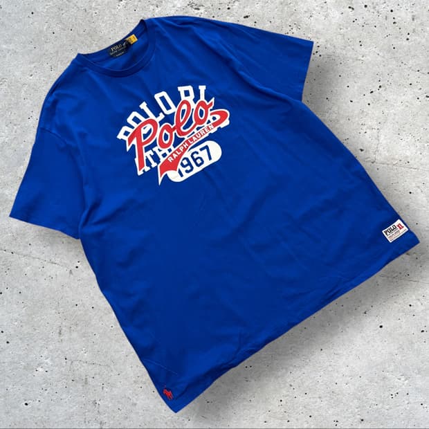 [XL] 폴로 랄프로렌 신형큐알 블루 반팔 티셔츠 C982