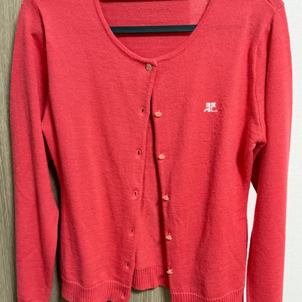 Courreges 다홍색 가디건(정품)