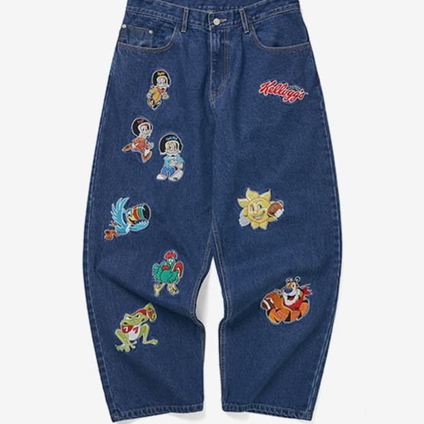 위캔더스 켈로그 자수 데님 팬츠 KELLOGGS H.O.F DENIM P