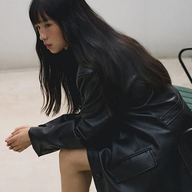 링서울 leather single jacket-black