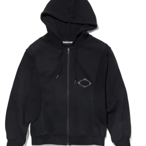 미스치프 롬버스 패널드 와플 후드집업 m