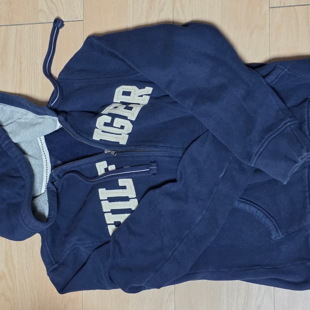 타미힐피거 기모 후드집업 네이비 