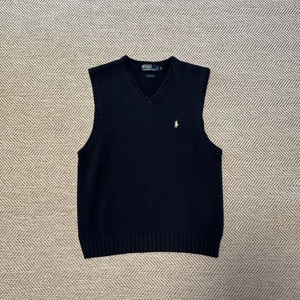 POLO RALPH LAUREN v neck kint vest navy