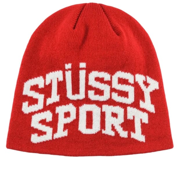 Stussy 스투시 스포츠 자카드 비니 레드