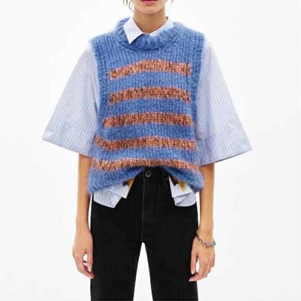 빔바이롤라 Bimba y Lola 블루 스트라이프 니트 베스트 55