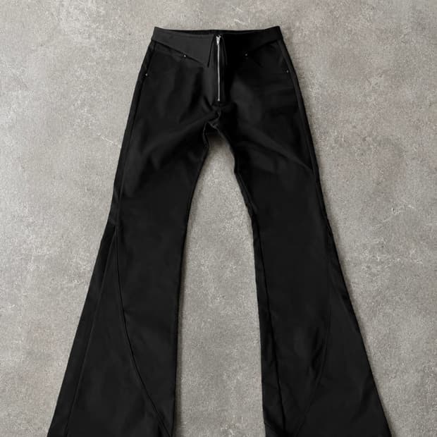 지퍼 폴딩 부츠컷 팬츠 Zip Folding Boots-cut Pants