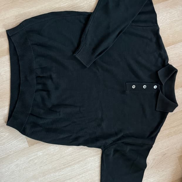 유스 코튼 롱슬리브 니트 다크그린 L