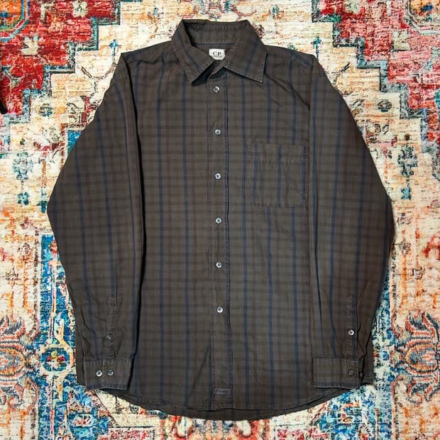 [XL] 빈티지 CP컴퍼니 브라운 체크 셔츠