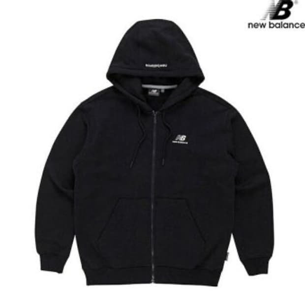 뉴발란스 에센셜 후드집업 블랙
