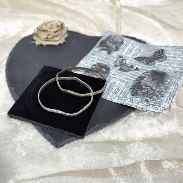 빈티지 웨이브 해머링 팔찌세트