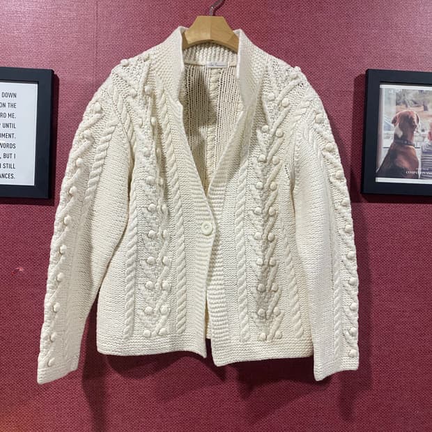 Le F 케이블 니트 가디건 L 아이보리
