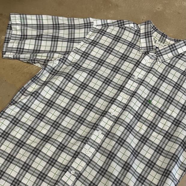 XL 버버리 그린로고 노바체크 반팔 셔츠