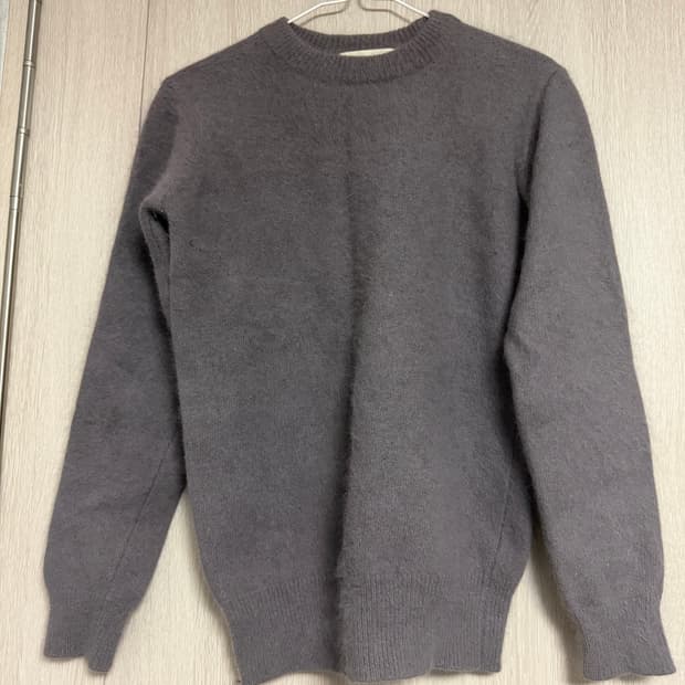 퍼플 앙고라 니트