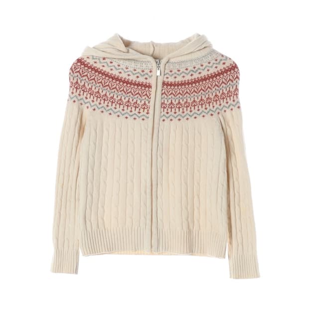 MUG PLUS 빈티지 니트 후드집업 M