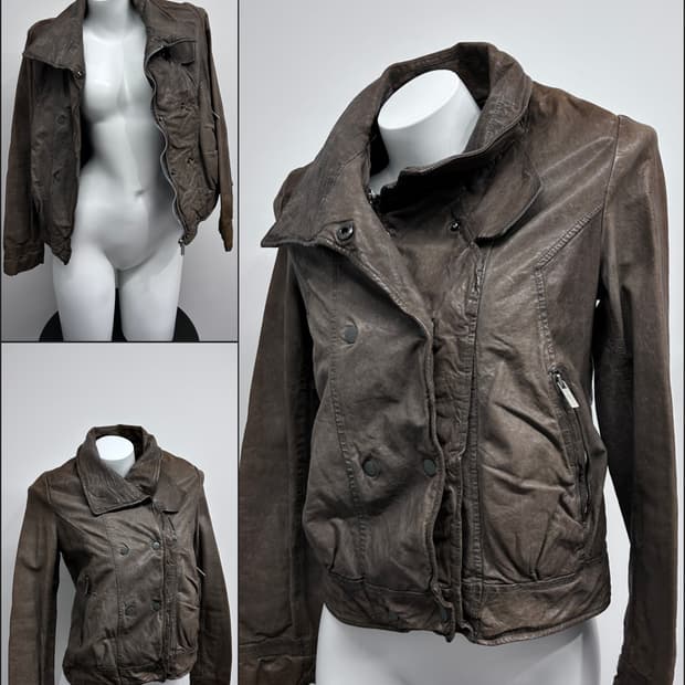 코데즈컴바인 램스킨 비대칭 더블 클로징 자켓