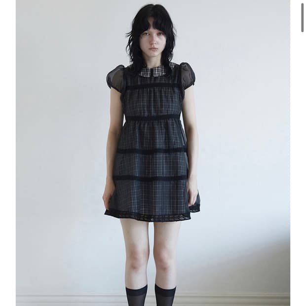 DARED BABYDOLL DRESS IN BLACK CHECK