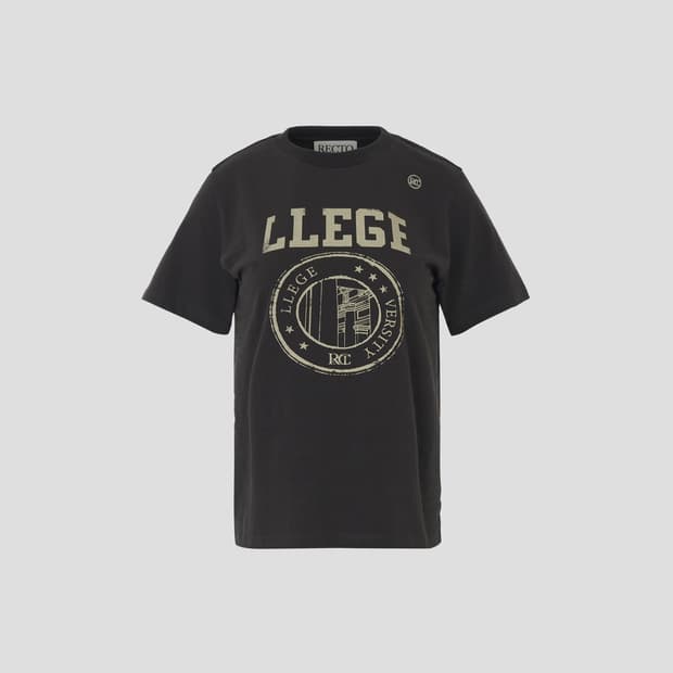 렉토 LLEGE 로고 티셔츠 차콜 그레이