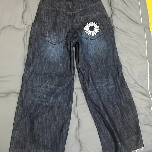 999휴머니티 빅 포켓 배기 진 (인디고) 1사이즈