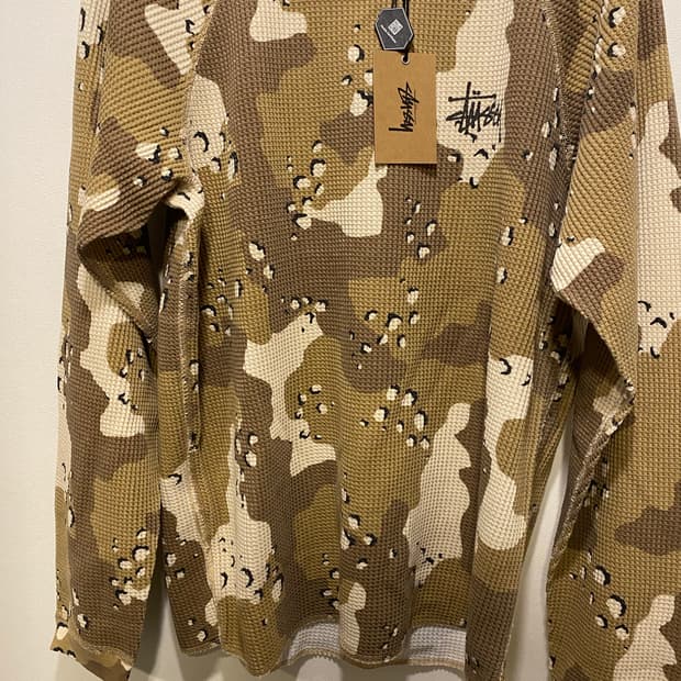 스투시 래글런 써멀 롱슬리브 크루 데저트 카모