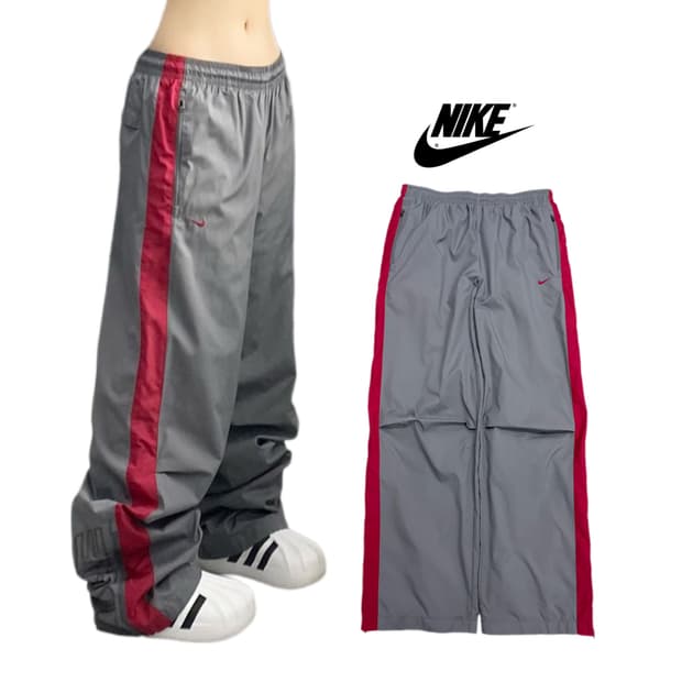 나이키 00s 스우시 올드스쿨 와이드 바람막이 트랙팬츠