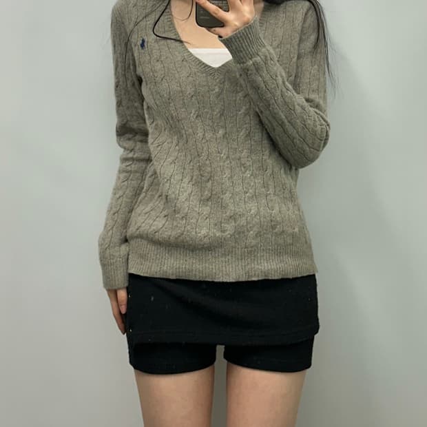 폴로 랄프로렌 신형 꽈배기 브이넥 니트