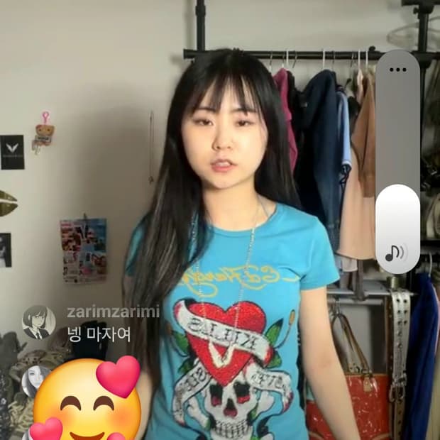 Ed Hardy Blue Red Heart Tshirt