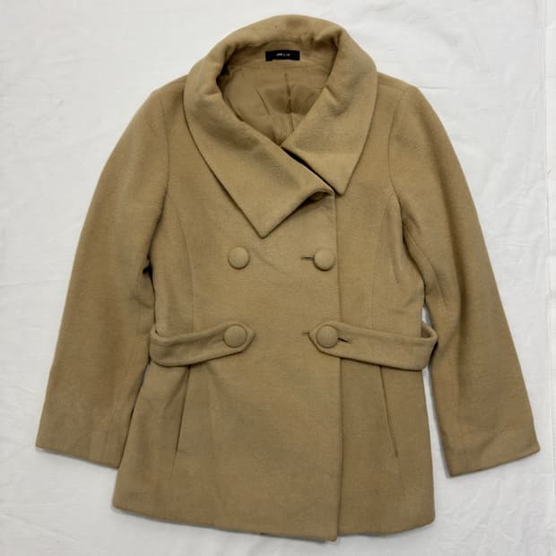 comme ca ism dubble button wool coat