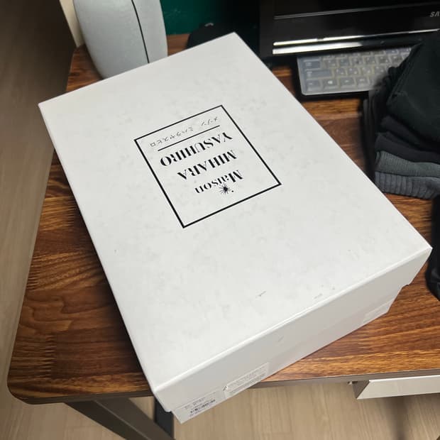 메종 미하라 야스히로 웨인 OG 솔 레더 로우탑 스니커즈 그레이 화이트 