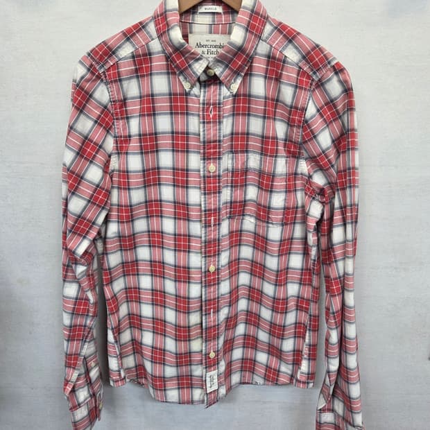 아베크롬비 빈티지 머슬 체크 셔츠긴팔 M