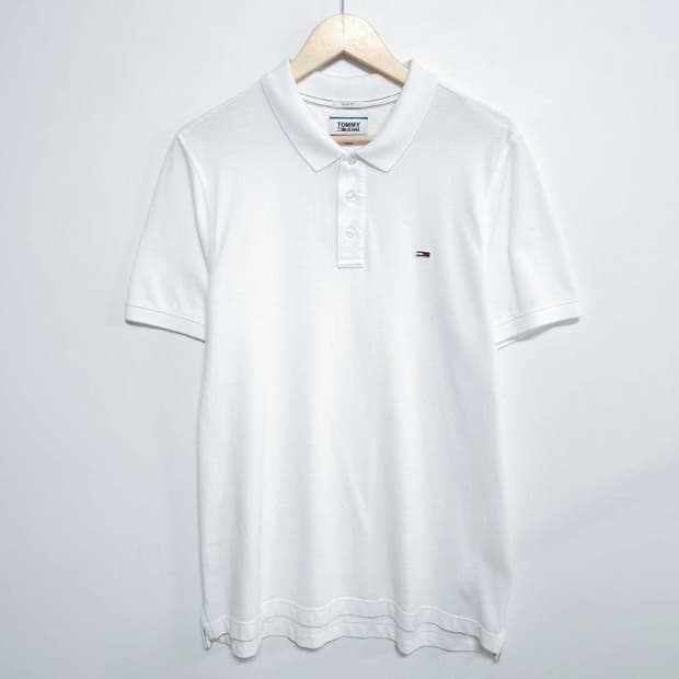 105 TOMMY JEANS 타미 반팔 카라티 화이트