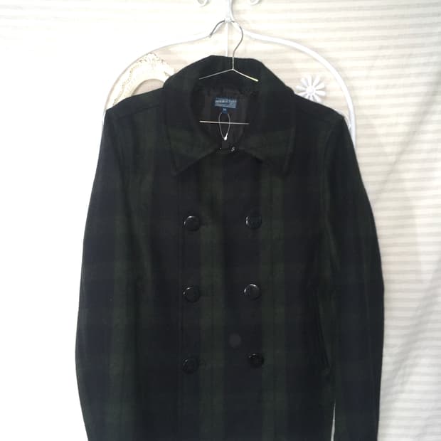 일본빈티지 유니온블루트랩스 그린 체크 울자켓