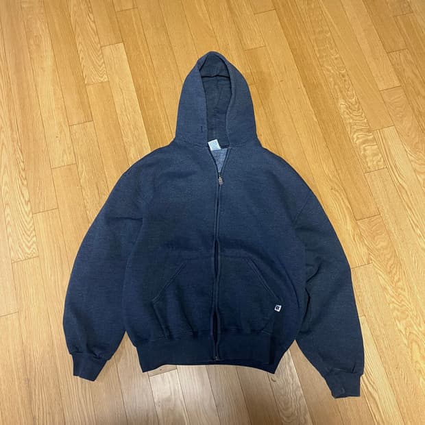 [L] 90s 빈티지 러셀 후드집업 블루 그레이