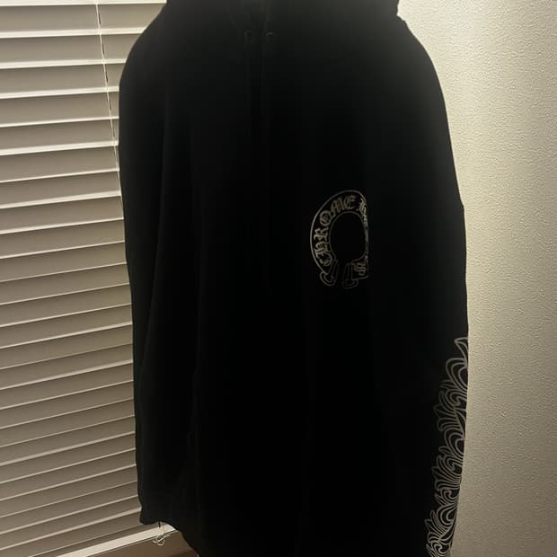 크롬하츠 홀스슈 플로랄 후드 블랙 L