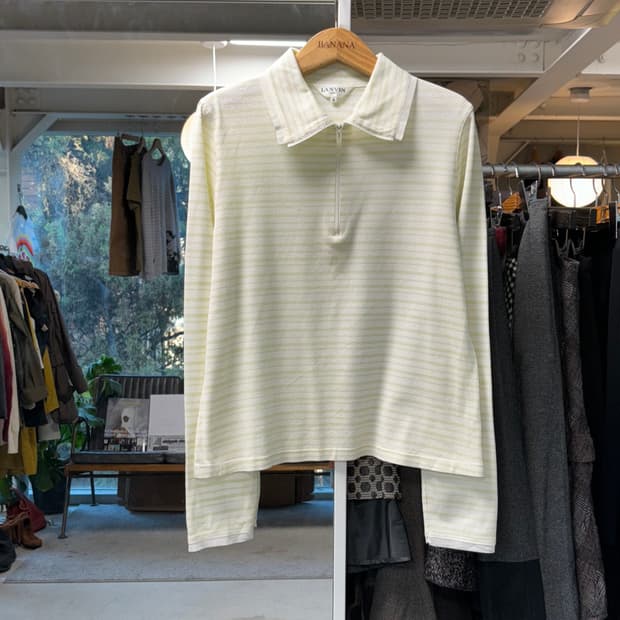 랑방 스포츠 스트라이프 하프집업 롱슬리브