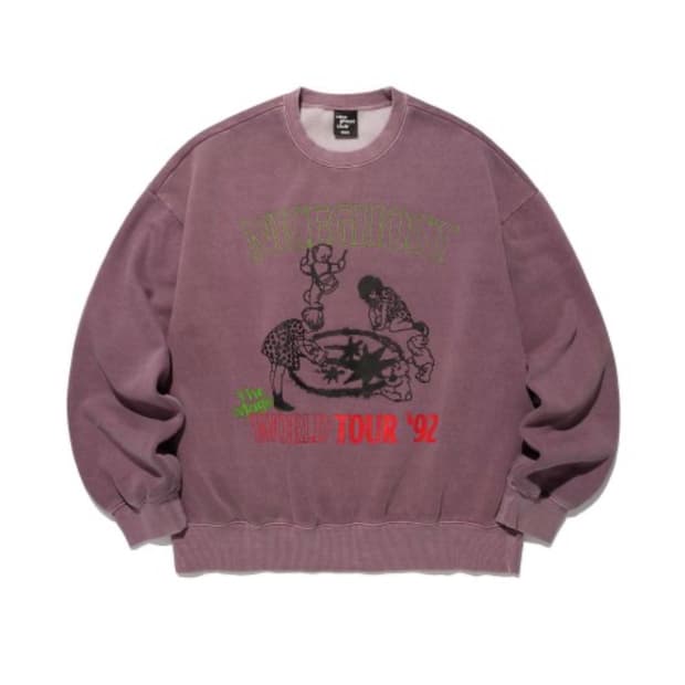 나이스고스트클럽 매직 월드 투어 피그먼트 스웨트셔츠