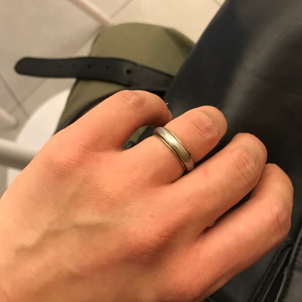 빈티지 실버 밴드링 10k. Gf 스털링 실버