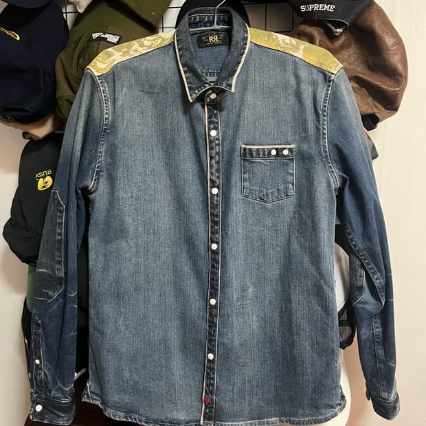 RRL더블알엘 데님 웨스턴 셔츠 L
