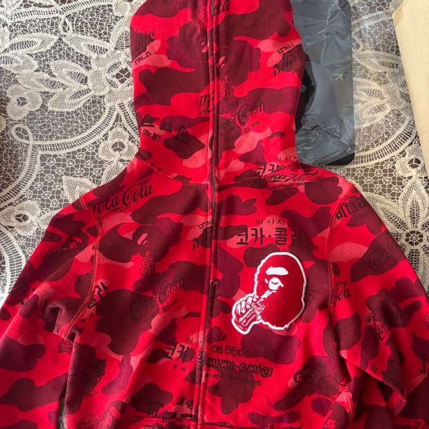 베이프 코카콜라 콜라보 풀 후드집업 xs (희귀매물, 소장용)