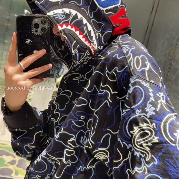 베이프 x 88rising 샤크후드 M