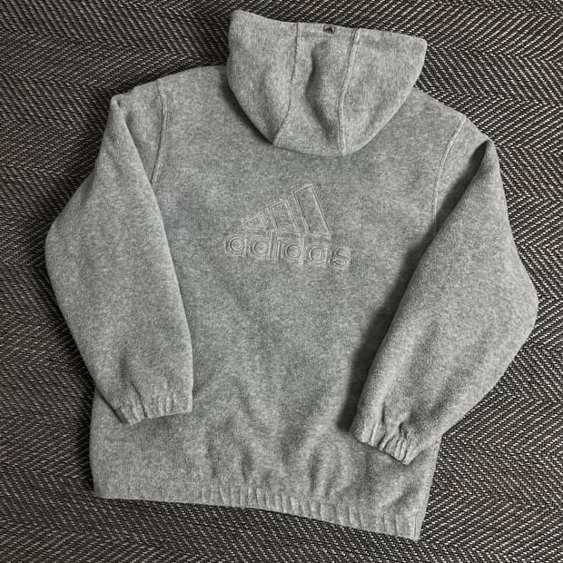 00s 아디다스 올드스쿨 플리스 후드 자켓 y 2885