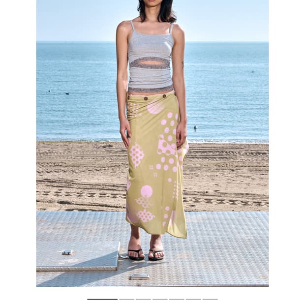 오들리워크샵 Button Wrap Scarf, Palm