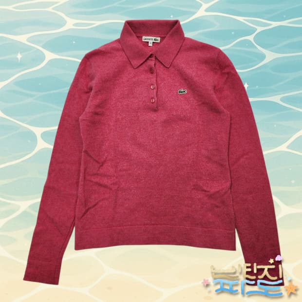 38 Lacoste 라코스테 보카시 긴팔 카라 니트 버건디
